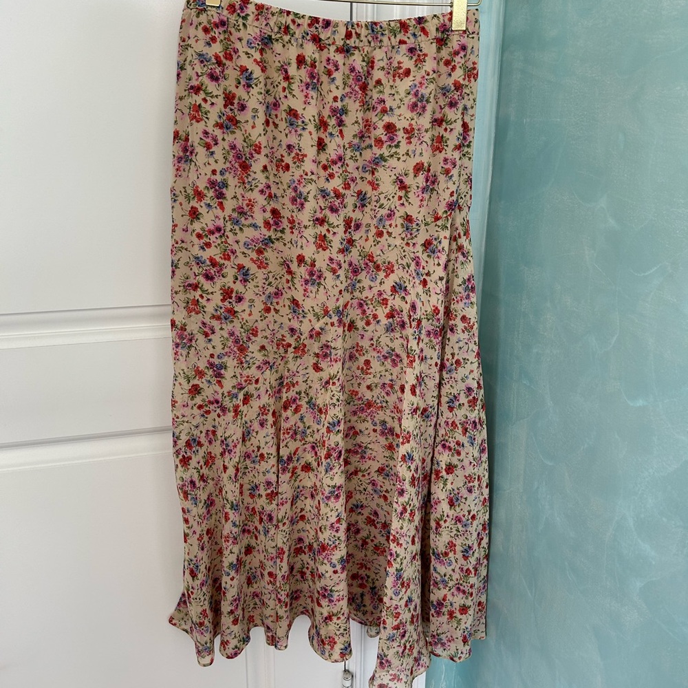Zara floral midi skirt
